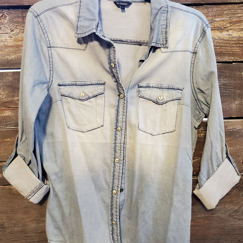 Denim button up